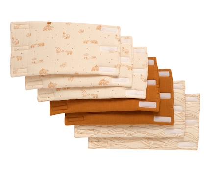 Protections de barreaux de lit en coton Beige+Beige foncé+Bleu/blanc+Ecru léopard+Moutarde+Rose+Rose foncé+Rouge+Vert+Vert tilleul 3 - vertbaudet enfant 