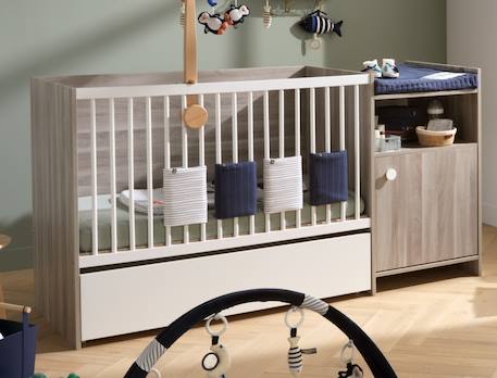 Protections de barreaux de lit en coton Beige+Beige foncé+Bleu/blanc+Ecru léopard+Moutarde+Rose+Rose foncé+Rouge+Vert+Vert tilleul 9 - vertbaudet enfant 
