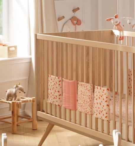 Protections de barreaux de lit en coton Beige+Beige foncé+Bleu/blanc+Ecru léopard+Moutarde+Rose+Rose foncé+Rouge+Vert+Vert tilleul 26 - vertbaudet enfant 