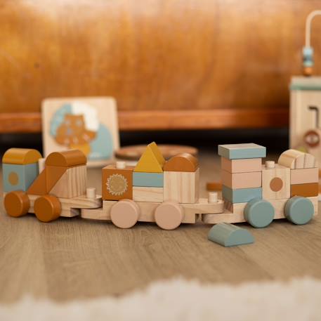 Train en bois pour bébé Multicolore 4 - vertbaudet enfant 