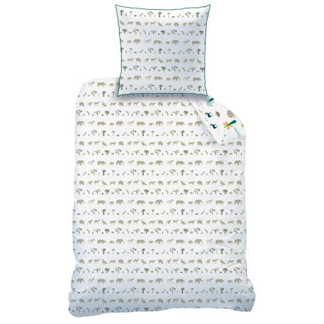 Parure de lit imprimée 100% coton, safari Blanc 4 - vertbaudet enfant 