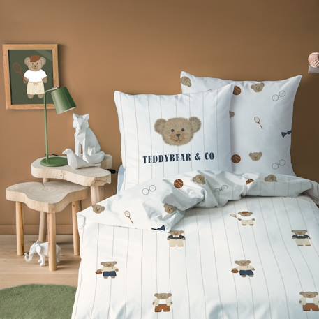 Parure de lit imprimée 100% coton, teddy bear Beige 1 - vertbaudet enfant 