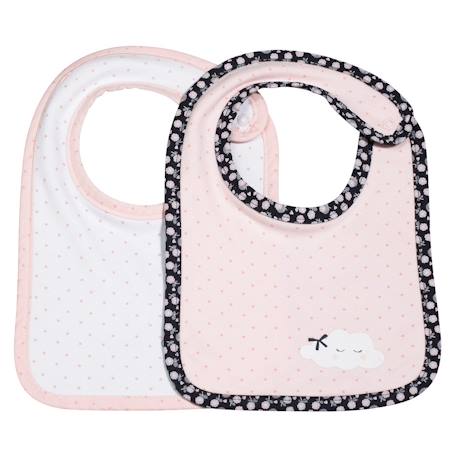 Bavoirs lot de 2 en coton - miss fleur de lune Rose 2 - vertbaudet enfant 