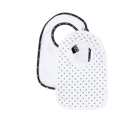 Lot de 2 bavoirs en coton - chao chao Blanc 2 - vertbaudet enfant 