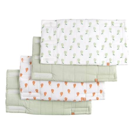 Protections de barreaux de lit en coton Beige+Beige foncé+Bleu/blanc+Ecru léopard+Moutarde+Rose+Rose foncé+Rouge+Vert+Vert tilleul 33 - vertbaudet enfant 