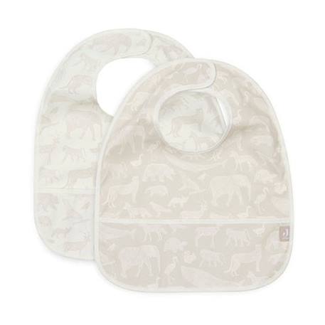 Lot de 2 bavoirs imperméables Beige, blanc+Blanc, vert, jaune+Ecru, marron+Ecru, vert+Marron chataigne+Nougat+Rose des bois+Vert jungle+Vert olive 27 - vertbaudet enfant 