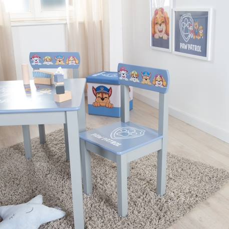 Chaise en bois massif imprimé Pat Patrouille Bleu gris / paw patrol 2 - vertbaudet enfant 