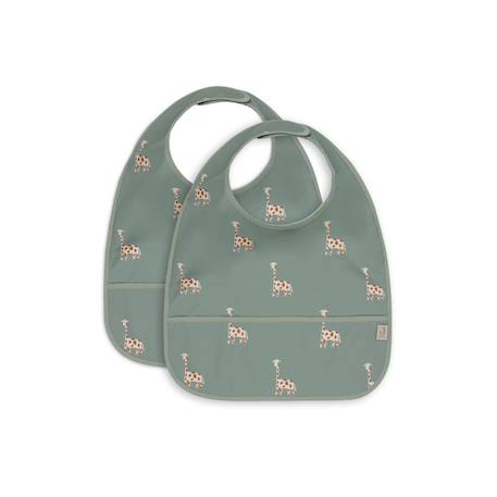 Lot de 2 bavoirs imperméables Beige, blanc+Blanc, vert, jaune+Ecru, marron+Ecru, vert+Marron chataigne+Nougat+Rose des bois+Vert jungle+Vert olive 36 - vertbaudet enfant 