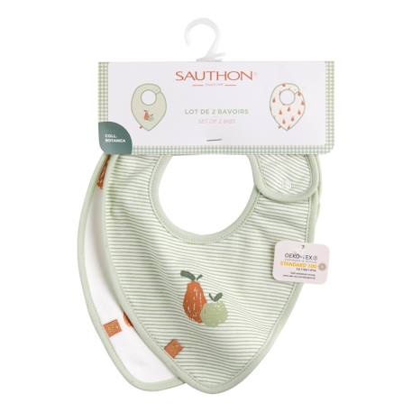 Bavoirs en coton lot de 2 - botanica Vert tilleul 2 - vertbaudet enfant 