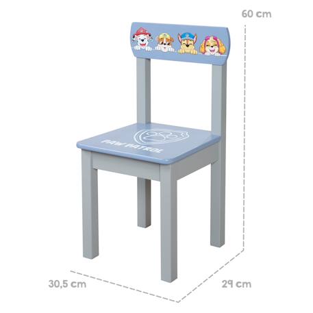 Chaise en bois massif imprimé Pat Patrouille Bleu gris / paw patrol 3 - vertbaudet enfant 