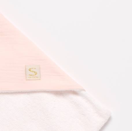 Sortie de bain en double gaze de coton et éponge - uni sauge Beige+Rose+Rouge+Vert 4 - vertbaudet enfant 