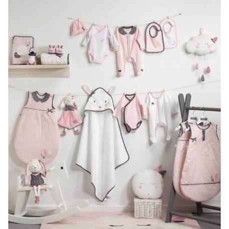 Bavoirs lot de 2 en coton - miss fleur de lune Rose 3 - vertbaudet enfant 