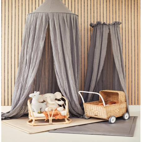 Ciel de lit nougat (155 cm) Beige+Gris tempête 4 - vertbaudet enfant 