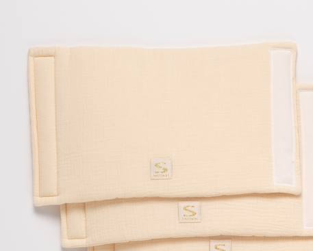 Protections de barreaux de lit en coton Beige+Beige foncé+Bleu/blanc+Ecru léopard+Moutarde+Rose+Rose foncé+Rouge+Vert+Vert tilleul 2 - vertbaudet enfant 