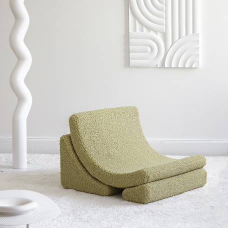Fauteuil de jeu enfant - pouf design lune en teddy Biscuit+Cream white+Guava+Matcha 22 - vertbaudet enfant 