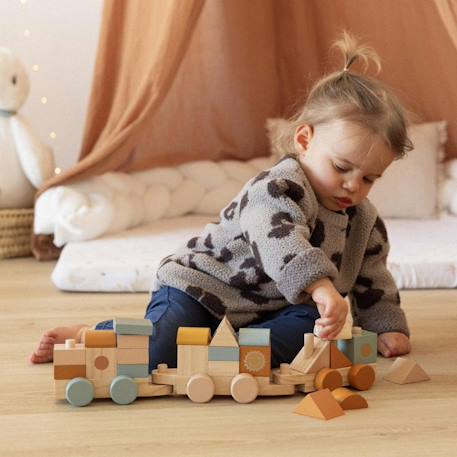 Train en bois pour bébé Multicolore 5 - vertbaudet enfant 