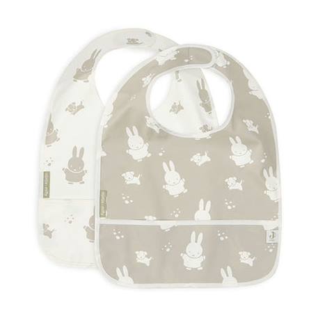 Lot de 2 bavoirs imperméables Beige, blanc+Blanc, vert, jaune+Ecru, marron+Ecru, vert+Marron chataigne+Nougat+Rose des bois+Vert jungle+Vert olive 39 - vertbaudet enfant 