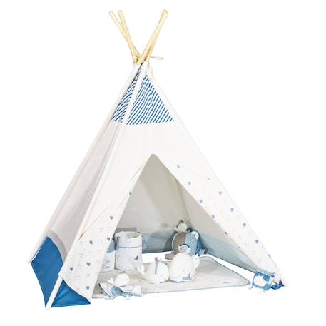 Tipi en toile en coton - blue baleine Blanc 3 - vertbaudet enfant 