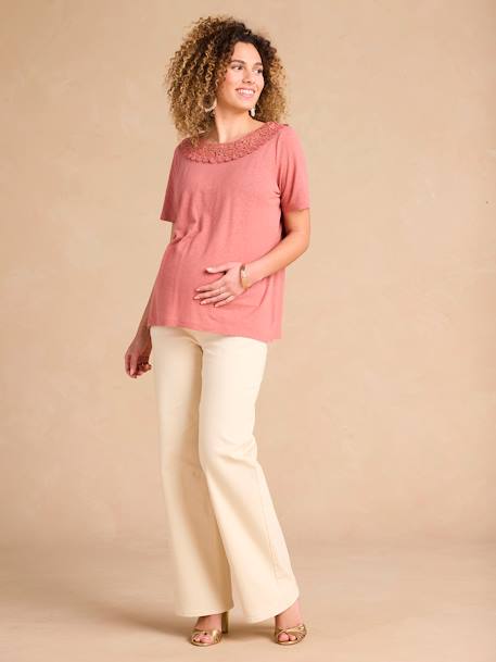 Tee-shirt grossesse devant/dos encolure macramé tomette 2 - vertbaudet enfant 