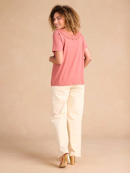 Tee-shirt grossesse devant/dos encolure macramé tomette 5 - vertbaudet enfant 