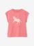 Tee-shirt motif fantaisie fille abricot+bleu grisé+écru+fraise 12 - vertbaudet enfant 