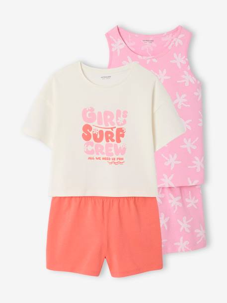 Lot de 2 pyjashorts surf fille rose 1 - vertbaudet enfant 