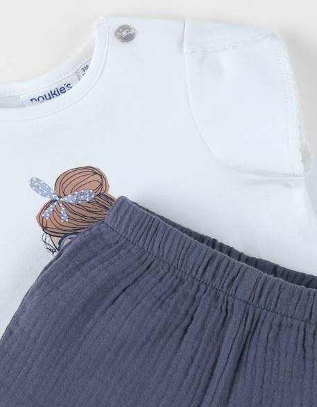 Ensemble t-shirt avec short coton Blanc 4 - vertbaudet enfant 