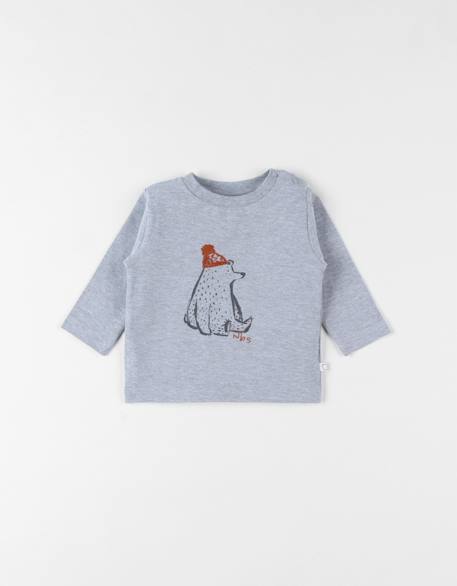T-shirt ours chiné Gris 6 - vertbaudet enfant 