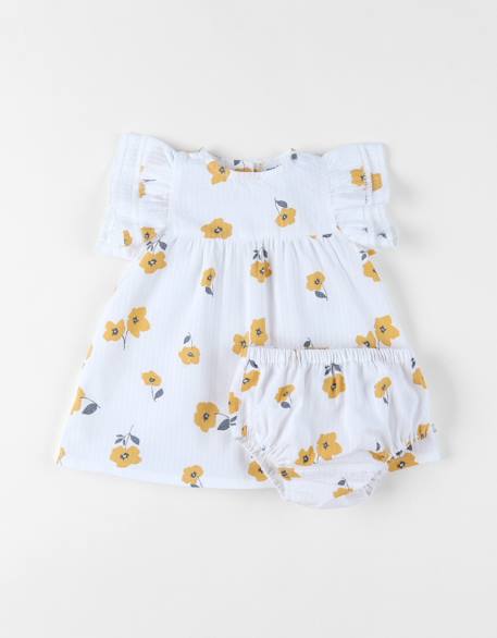 Bébé-Robe avec bloomer crépon de coton