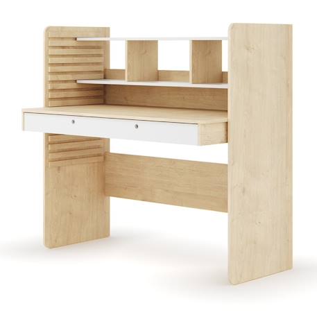 Bureau évolutif avec rangement lewis Bois et blanc 3 - vertbaudet enfant 