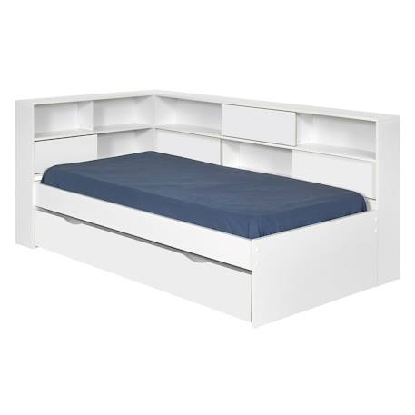 Pack lit cosy gigogne avec 2 matelas play Blanc+Blanc et bois 1 - vertbaudet enfant 