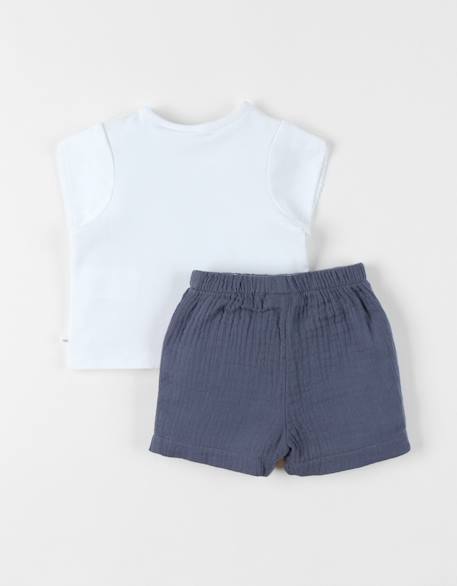 Ensemble t-shirt avec short coton Blanc 3 - vertbaudet enfant 