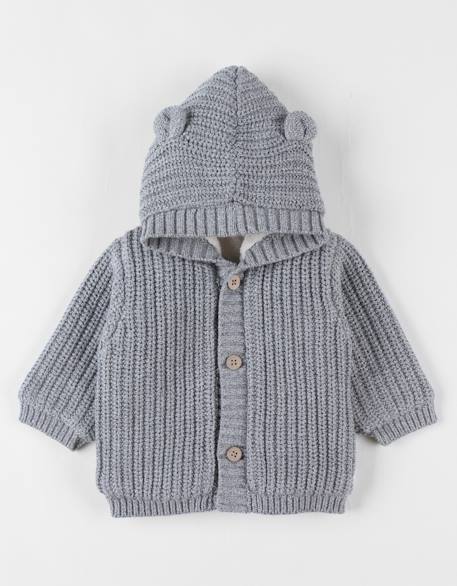 Mantelet en tricot Gris 1 - vertbaudet enfant 