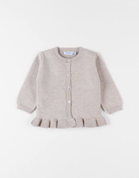 Cardigan en tricot Beige 1 - vertbaudet enfant 