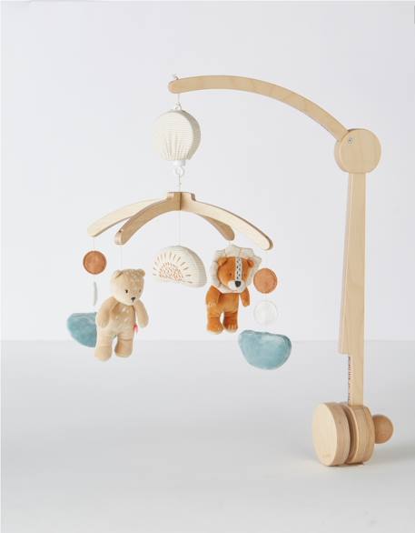 Mobile musical babou & kendi en bois Beige 1 - vertbaudet enfant 