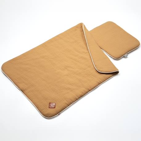 Set berceau couverture et coussin en gaze de coton jeanne Beige+Blanc+Blanc à pois or+Camel+Écru+Gris clair+Rose+Terracotta+Vert de gris 18 - vertbaudet enfant 