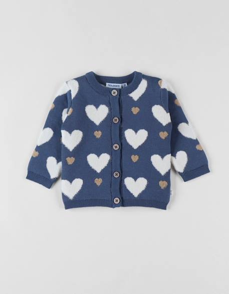 Cardigan en tricot coeur Bleu 5 - vertbaudet enfant 