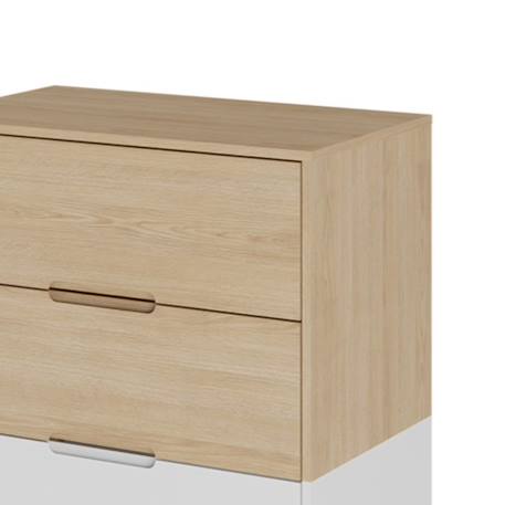 Commode 3 tiroirs dixie Blanc et bois 2 - vertbaudet enfant 