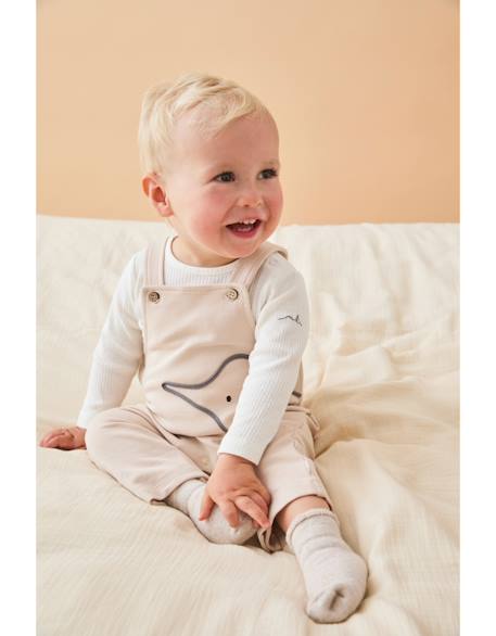 Ensemble salopette + t-shirt éléphant Beige 6 - vertbaudet enfant 