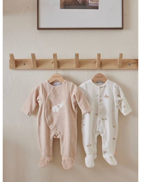 Pyjama en velours - bali Beige 2 - vertbaudet enfant 