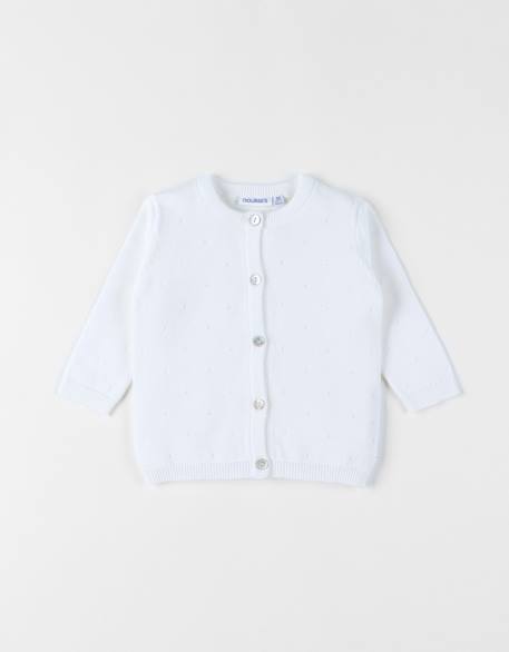 Cardigan en tricot coton Blanc 1 - vertbaudet enfant 