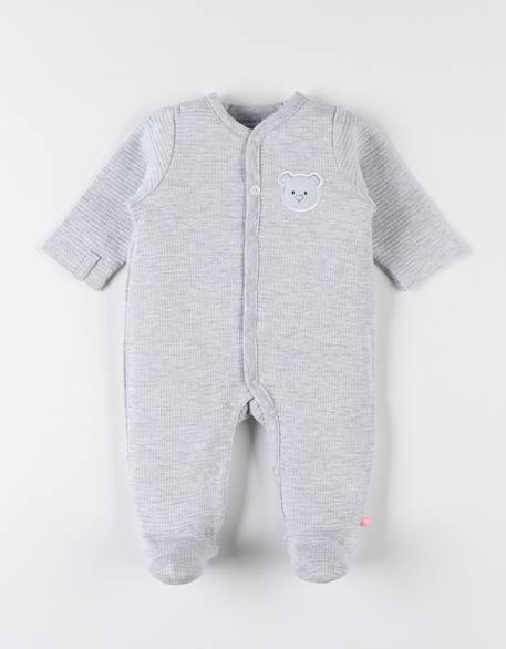 Pyjama dors-bien en jersey Gris 1 - vertbaudet enfant 