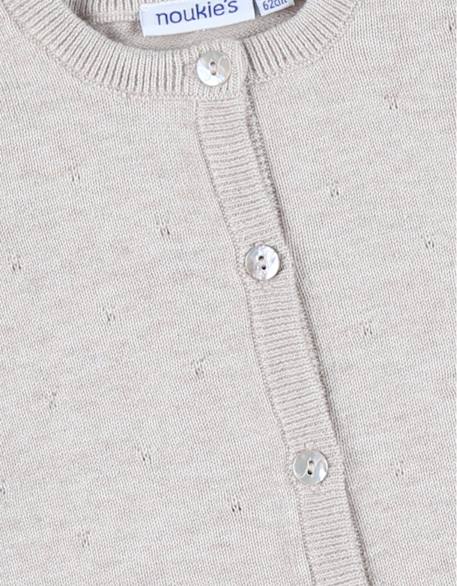 Cardigan en tricot coton Beige 4 - vertbaudet enfant 