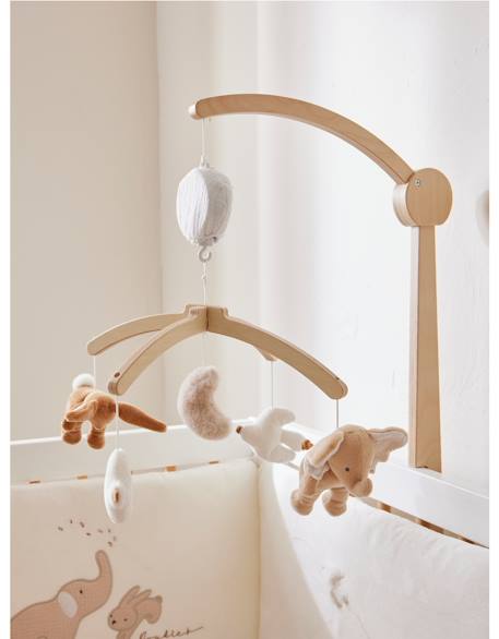 Mobile musical bras en bois - bali moka & snow Ecru 2 - vertbaudet enfant 