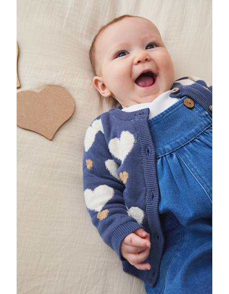 Cardigan en tricot coeur Bleu 2 - vertbaudet enfant 
