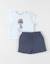 Ensemble t-shirt avec short coton Blanc 1 - vertbaudet enfant 