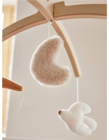 Mobile musical bras en bois - bali moka & snow Ecru 3 - vertbaudet enfant 