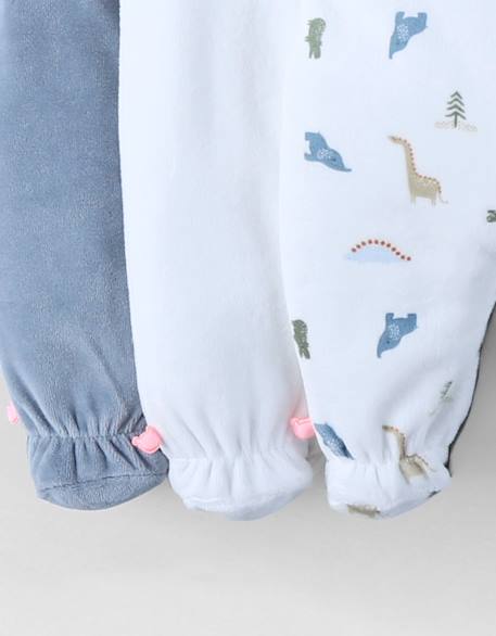 Lot de 3 dors-bien en velours Ecru 3 - vertbaudet enfant 