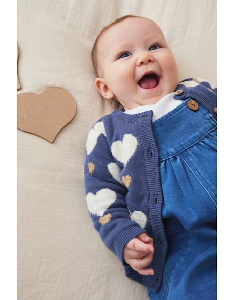 Cardigan en tricot coeur Bleu 6 - vertbaudet enfant 