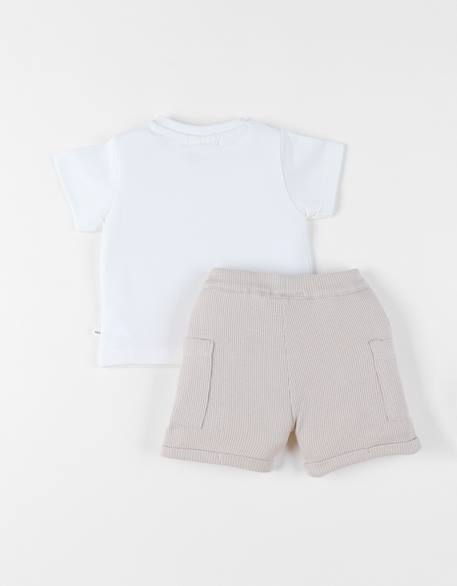 Ensemble t-shirt avec short coton Blanc 4 - vertbaudet enfant 